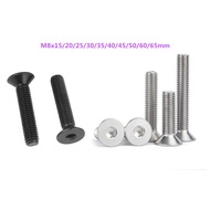 Titanium Bolt M8x15 20 25 30 35 40 45 50 60 65mm Countersunk Bolts for Bicycle Motorcycle Screw  alloy  head flat head screw M8 black  color car electric vehicle modification