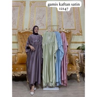Kaftan - Kaftan Silk Satin Premium Gamis Kaftan Women's Eid Dress Set Women's Satin Gamis