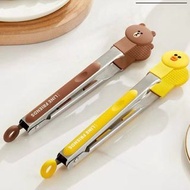 line friends 不銹鋼 食物夾 燒烤夾 防燙 烤肉夾 不鏽鋼 餐具 brown choco 熊大 兔兔 餐具 雞仔 鴨仔 sally 公仔 禮物 送禮 家居 日用品 廚房