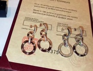 Cartier 925純銀Love系列三環耳環