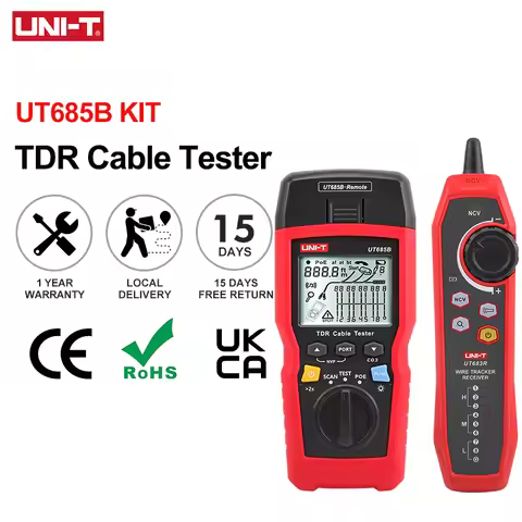 UNI-T Network Cable Tester RJ45 RJ11 UT685B KIT TDR Cable Tracker Lan Tester Wiring Detector POE Det