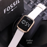 Jam tangan wanita Fashion Fossil LED Digital kulit Free box dan baterai cadangan