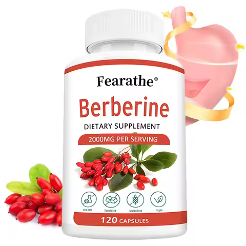 Berberine HCl 2000mg Capsules, Supports Cardiovascular Health, Digestion, Immune Function, Energy, A