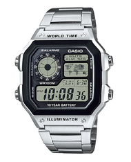 นาฬิกาข้อมือดิจิตอล Casio แบตเตอรี่ 10 ปี รุ่น AE-1200WH-1AAE-1200WH-1BAE-1200WHD-1AW-737H-1A2W-737H