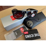 RayBan POLARIZED JUSTIN Rubber Black Grey Gradient 4165 622T3 55mm Sunglass