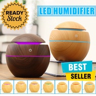 Aromatherapy Air Humidifier Desain Kayu RGB Light Wooden Ball Diffuser Aromaterapi Kesehatan Difuser