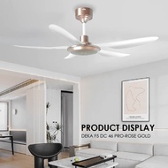Deka F5DC 56 PRO 56" Inch 5 Blades DC Inverter  Motor Ceiling Fan BLACK GOLD LED Light