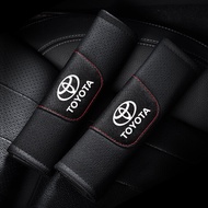 2Pcs/Set Fiber Leather Embossed Car Seat Belt Shoulder Protector Cover Safety Belt for Toyota Yaris 