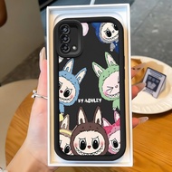 Casing hp for OPPO A74 A95 F19 F19s Reno 6 Lite Case Colorful Rabbit Doll Good Case Silicone Materia