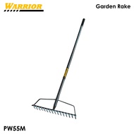 WARRIOR ALL-METAL Garden Rake 16 Tines for Gardening 50-Inch Heavy Duty KALAYKAY