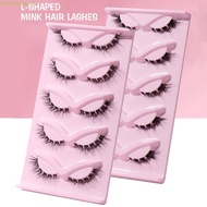 TRENDYSTYLE 5 Pair Cat Eye Fake Lashes, 3D Full Strip L Curl False Eyelashes, Manga Eye Long Winged 