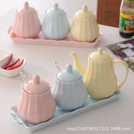 Pumpkin Ceramic Seasoning Jar Set Oil Pot Oil Jar Oil Bottle Kitchen Supplies Seasoning Bottle Sauce