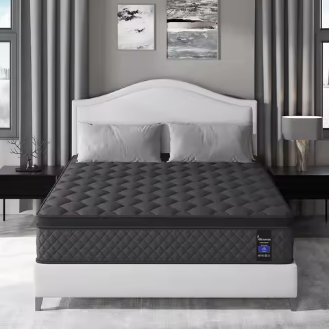 Twin Full Queen King Mattress in A Box, 10/12/14 Inch Hybrid Memory Mattresses Euro Top Medium Firm 