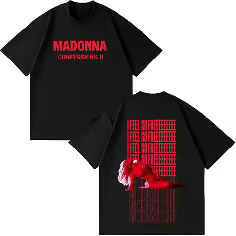 Madonna CONFESSIONS II Album Tour 2026 Print TShirt Men Women Fashion Harajuku T-shirt Summer Casual