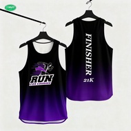 Customizable black purple gradient 21K decorative vest - "Run For Courage" print