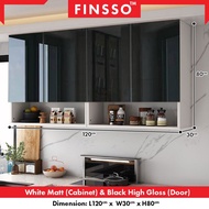 ღFinsso Senang Pasang High Gloss Wall kitchen cabinet wooden hanging cabinet almari dapur cabinet  Kabinet Dapur✤