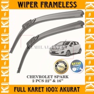 Wiper Frameless Chevrolet Spark Wiper Frameless Full Karet Anti Baret Kemilau Intan