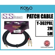 SSTEC Y-362PR 3.5MM STEREO PLUG TO DUAL 6.3MM MONO PLUG Y-CABLE (1M/2M/5M)