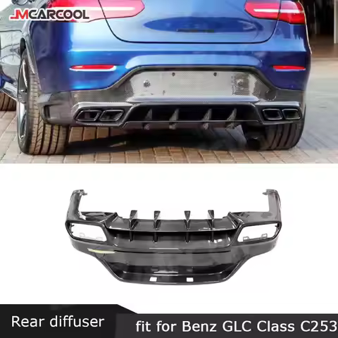 JMCARCOOL Carbon Fiber Rear Bumper Diffuser Exhaust Tips For Mercedes Benz GLC Class C253 GLC300 GLC