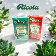 Ricola Refreshing Pearls Spearmint / Strawberry Permen Chewy 25 Gram