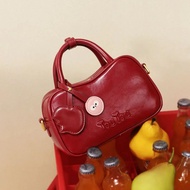 TOUTOU Women Bowling Bag Shoulder Strap Mini Replica Bag Cute Pendent Designer Brand Boston Handbag 