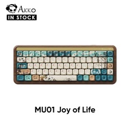 MU01 Joy of Life Multi-Modes Walnut Wooden Case, 68-key Gasket Structure Keyboard Programmable RGB B
