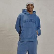 Oversized Long Sleeve Drop Shoulder Hoodied "MUSERO" Embroided Detailing Sweater Hoodie Tracksuit Co