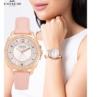 (Real Photo) Original Coach Women's Mini Boyfriend Pink Leather Watch 14503151 Jam Tangan Wanita