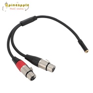 PINEAMY Y Splitter Cord Wire, Professional 30cm / 11.81in 1/8 Female To Dual XLR Female Cable, Flexi