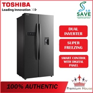 Toshiba Side-by-side Inverter Refrigerator With Water Dispenser GR-RS682WE-PMY
