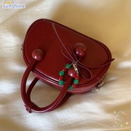 SSUNSHINE Shoulder Bag, Retro Cherry Christmas Gift Underarm Bag, Large Capacity PU Leather Designer