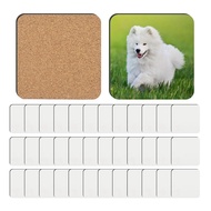 36 PCS Sublimation Coasters Blanks MDF Cork Back Heat Transfer Coasters Wood Hardboard Coasters Blan