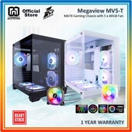 1ST PLAYER Megaview MV5 MATX Firebase X2 Aquarium Black White Casing (with ARGB Fan)