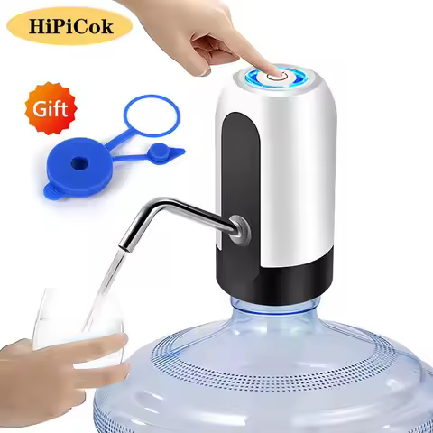 HiPiCok Water Bottle Pump 19 Liter Water Dispenser USB Charging Automatic Portable Electric Water Pu