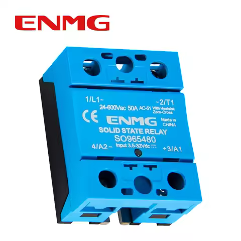 ENMG Single Phase Solid State Relay 12-24VDC Control AC Small SSR Non-Contact Contactor SO9496 Flame