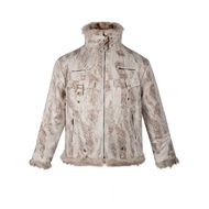 Y2k Yawen Fur Collar Seat Mountain Carving Padded Jacket Women Winter Thickened Suede Leopard Print 