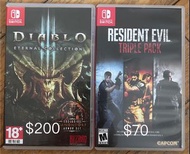 Nintendo Switch 遊戲 Diablo Eternal Collection & Resident Evil Triple Pack
