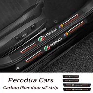 9Pcs/set Car Door Side Step Sill Strip For Perodua Myvi New Myvi Aruz Bezza VIVA Axia alza kelisa Carbon Fibre Leather Anti Scratch Protector Sticker