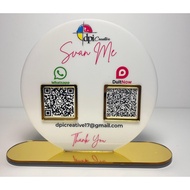 ROUND ACRYLIC SCAN QR CODE DISPLAY STAND
