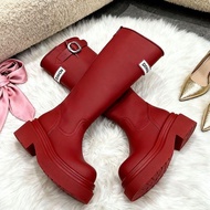Retro Red Boots Women 2026 Outer Wear All-Match Skirts Slimmer Look Knight Boots Retro Red Red Boots