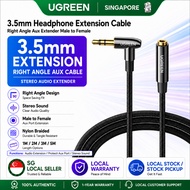 UGREEN 3.5mm Aux Extension Cable Right Angle Aux Extender Stereo Jack Male to Female Cable
