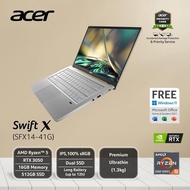 PROMO NOTEBOOK ACER SWIFT X SFX14-41G-R1B6 R5-5600U 16/512GB RTX3050