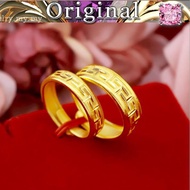 Gold Sandblasted Couple Rings Men and Women's Great Wall Rings Cincin emas 916 tulen 2021 new style reliable