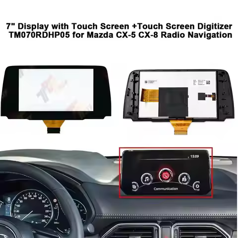7" Display with Touch Screen +Touch Screen Digitizer TM070RDHP05 for Mazda CX-5 CX-8 Radio Navigatio