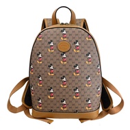 GUCCI 552884 DISNEY 聯名米奇印花拼接休閒後背包.駝