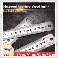 15cm/20cm/30cm/50cm Stainless Steel Metal Straight Ruler Double Side Scale Metal Ruler Woodworking D