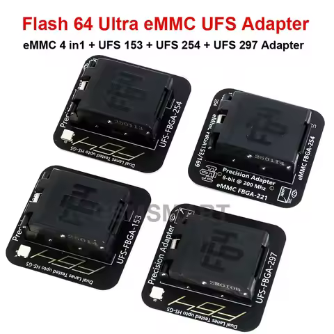 100 original F64 Flash 64 eMMC 4 in1 BGA UFS 254/153/297 BGA Socket Adapter with Flash 64 Ultra and 