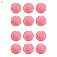 12Pcs Pack Pink Tennis Balls Wear-Resistant Elastic Training Balls 66mm Ladies Beginners Practice Te