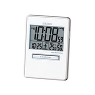 Seiko Watch Alarm Clock Traveler Radio Digital Calendar Temperature Humidity Display White Pearl SQ699W SEIKO
