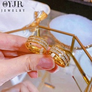 OYJR Nhẫn Nữ Titan Không Gỉ Vàng 18k đính đá Pha Lê Kim Cương Trang Sức Titan Cao Cấp Hàn Quốc